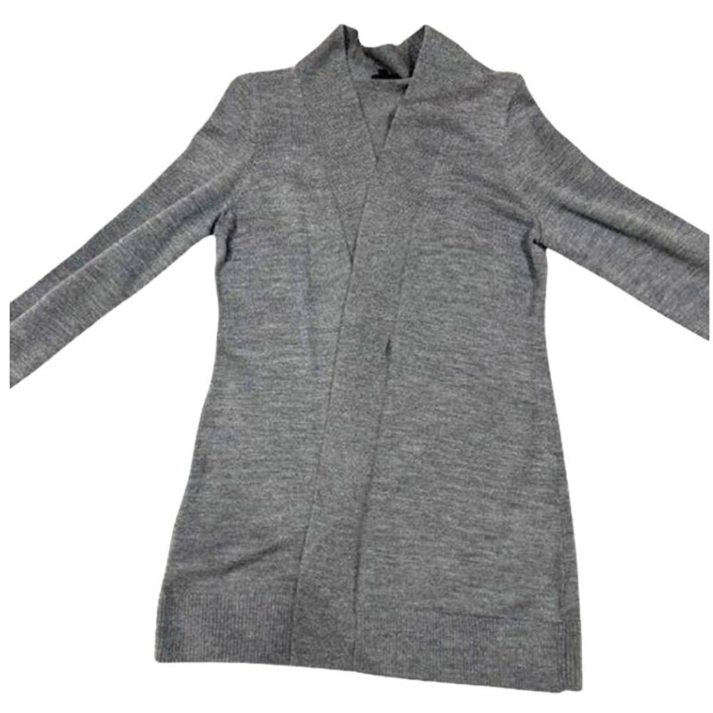 TALBOTS Heather Gray 100% Merino Wool Longline Sweater Duster Small Petite SP